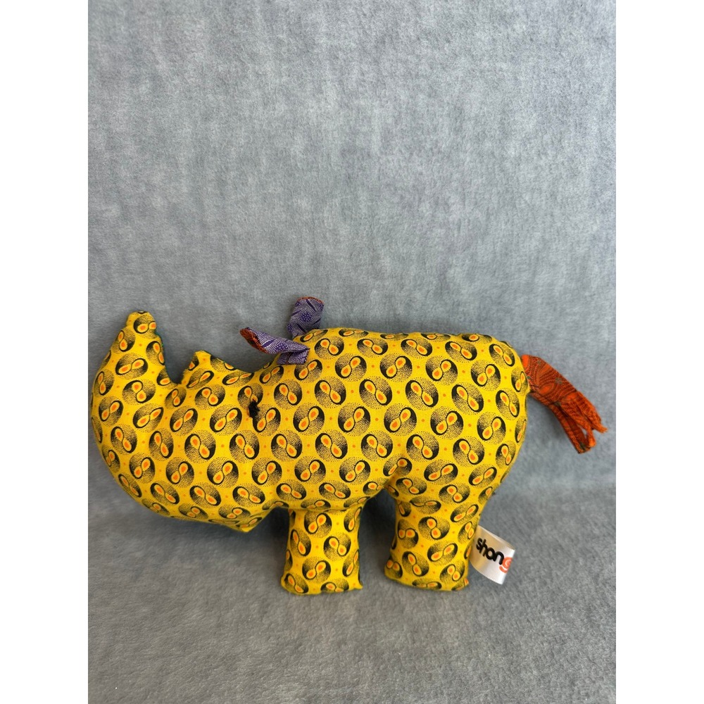 Shongololo Cape Town Rhinoceros Plush African Wax Print Reversible Design Fabric